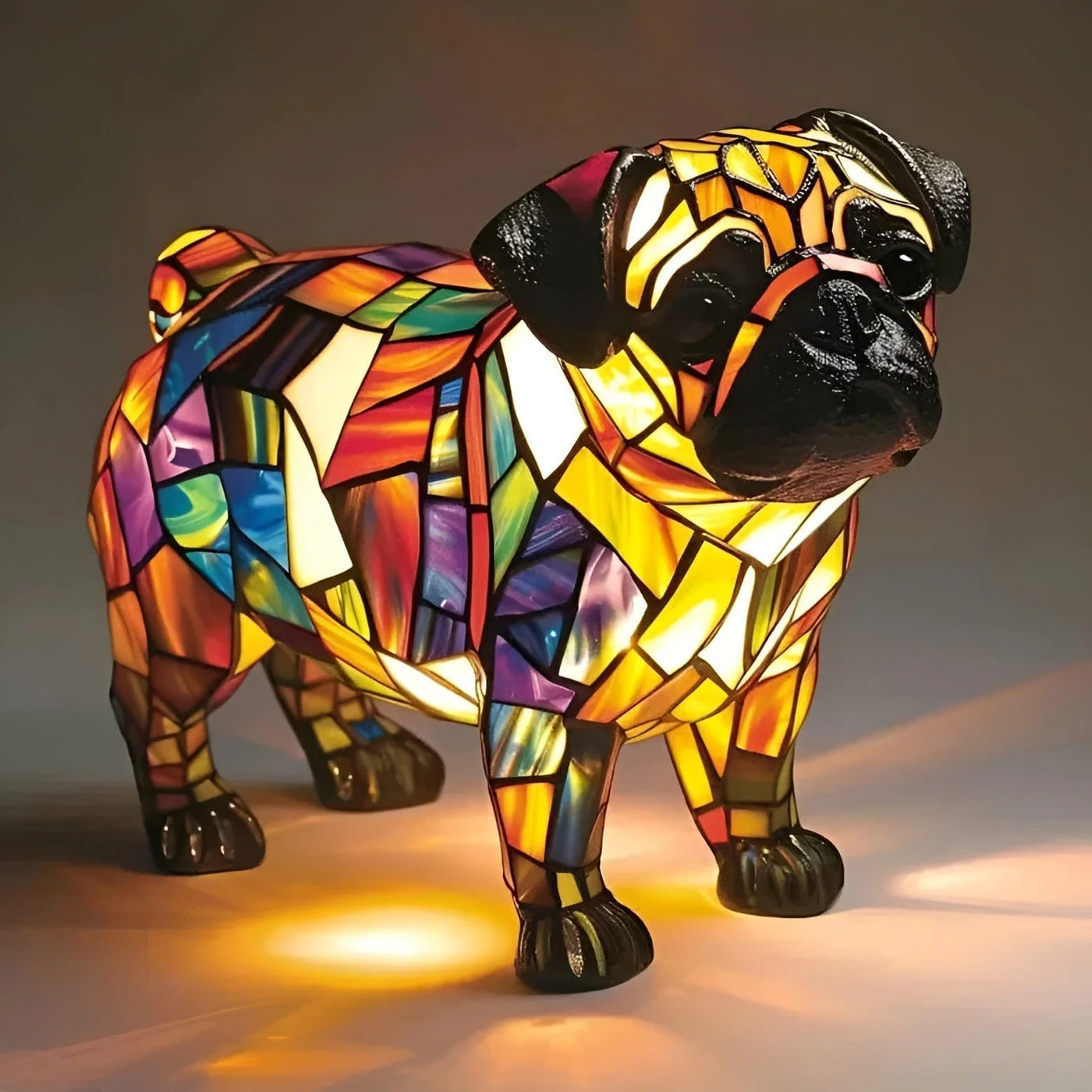 Luminous Companions – Stained Glass Dog Lamp