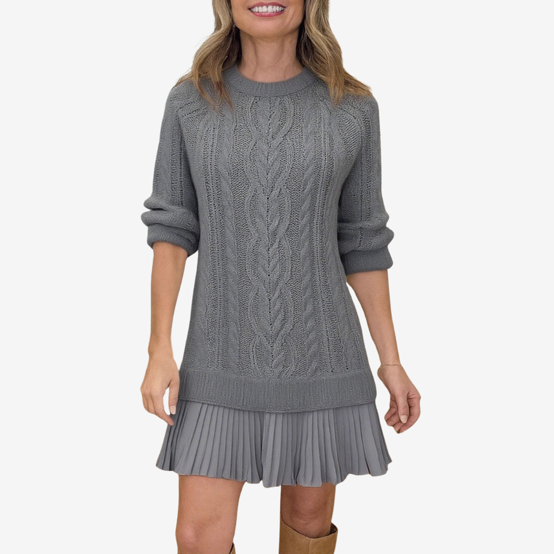 Isolde - Cable Knit Sweater Dress