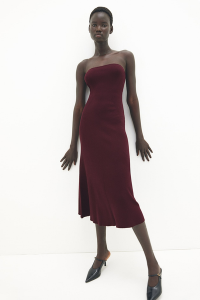 GANARA STRAPLESS MID DRESS