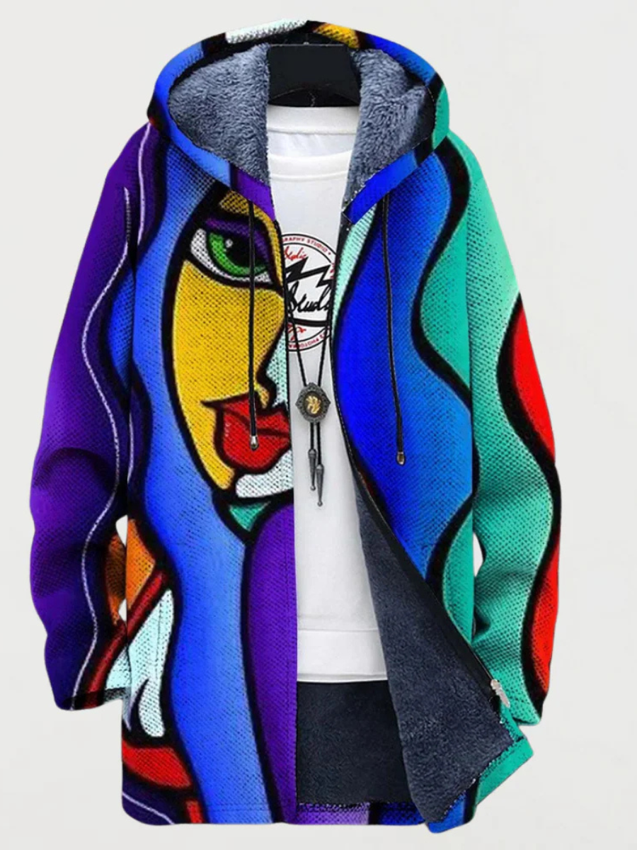 Isa - Trendy Women's Coat with Artistic Print