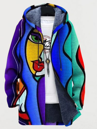 Isa - Trendy Women's Coat with Artistic Print