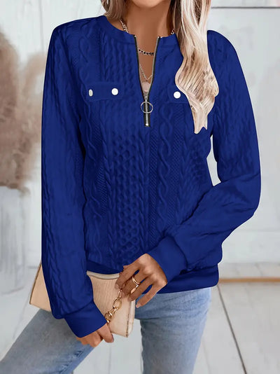 Amelie - Ladies' zip-up jumper with mock pocket