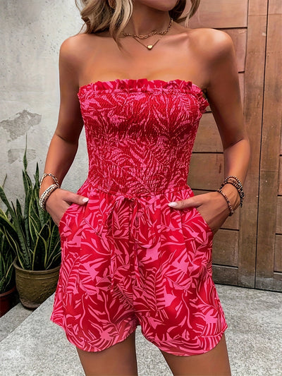 Mckenna – Strapless Printed Playsuit