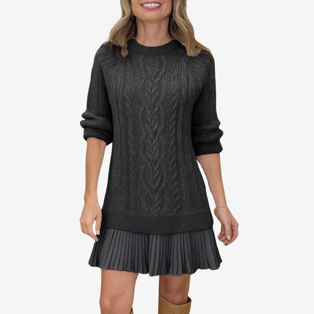 Isolde - Cable Knit Sweater Dress