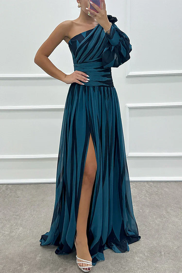 Julika – One-Shoulder Pleated Evening Dress