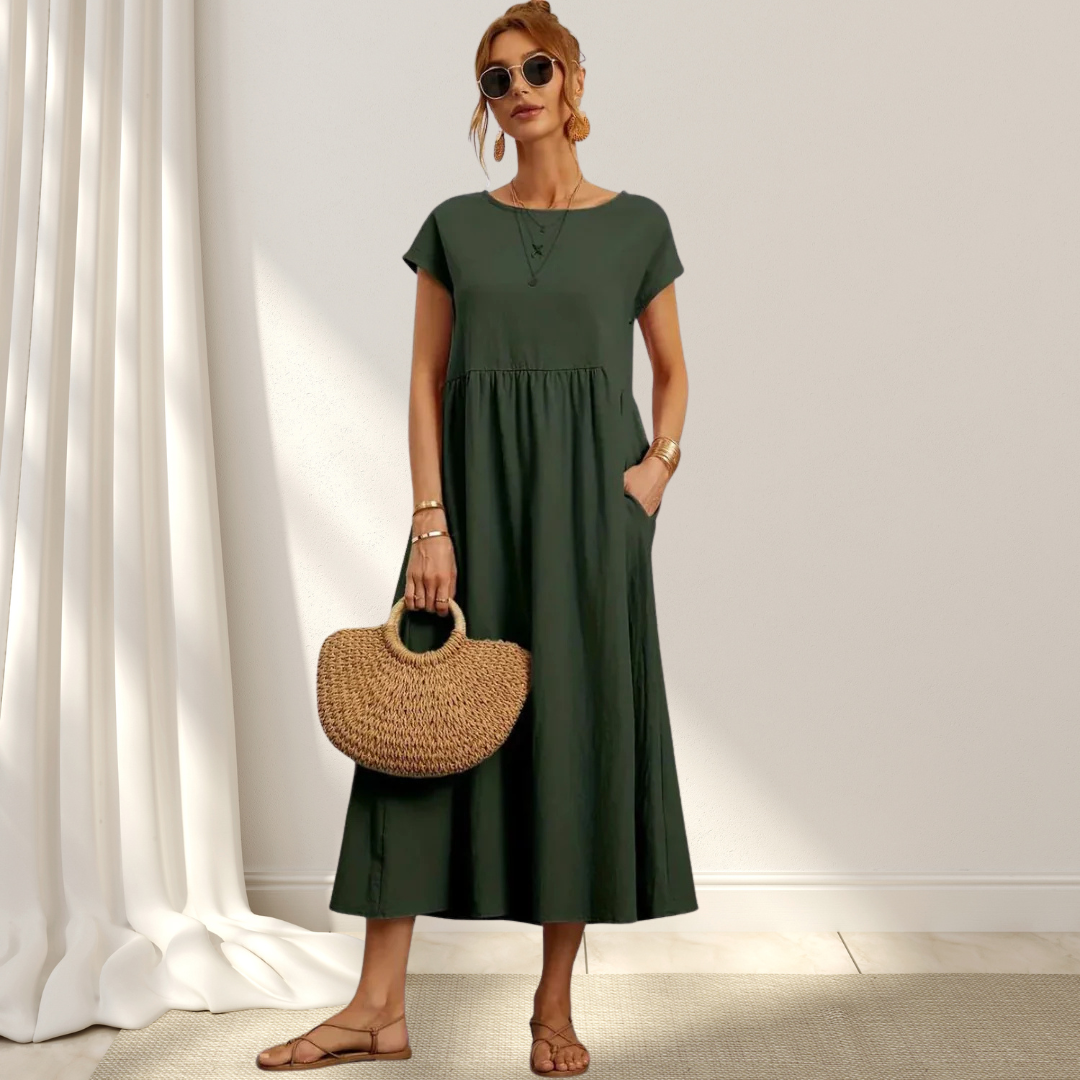 Clio™ – Elegant Summer Dress – Light, Flattering & Covers the Stomach