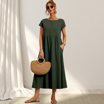 Clio™ – Elegant Summer Dress – Light, Flattering & Covers the Stomach