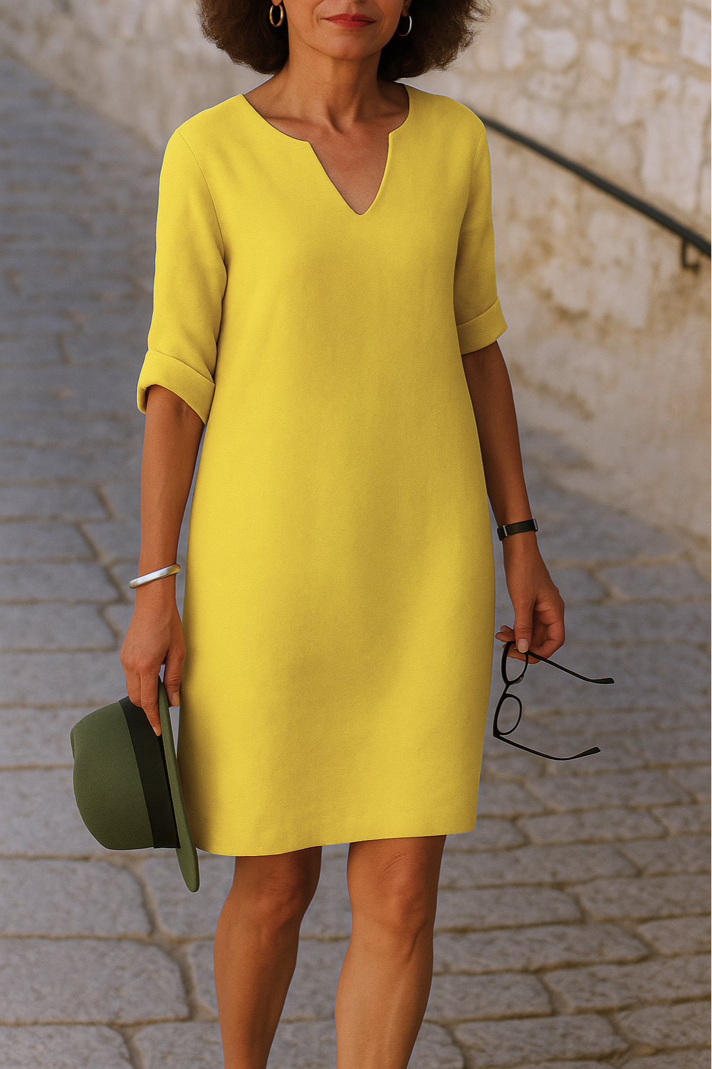 Lira – V-Neck Shift Dress