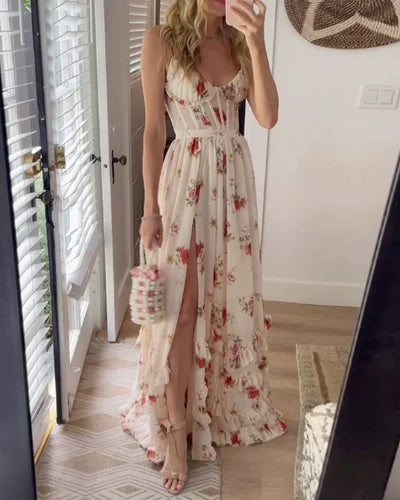 Maple – Floral Ruffle Maxi Dress