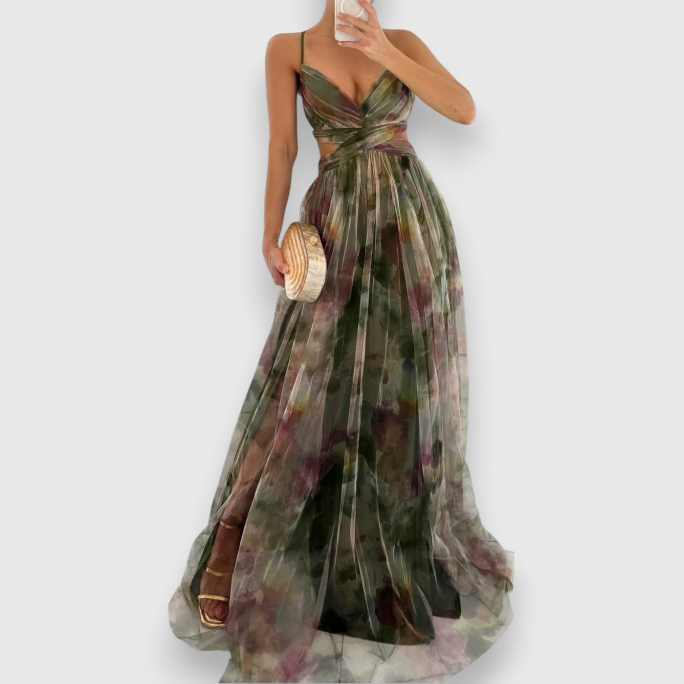 Serelina – Watercolour Pleated Gown
