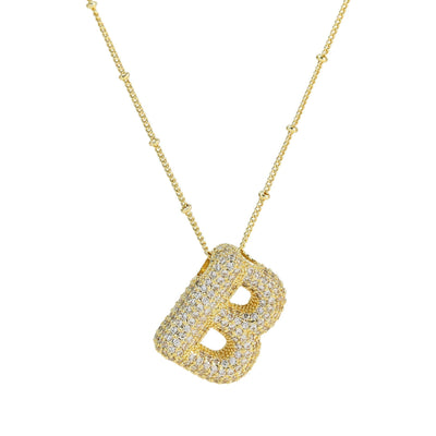Savannah | Diamond Bubble Letter Necklace