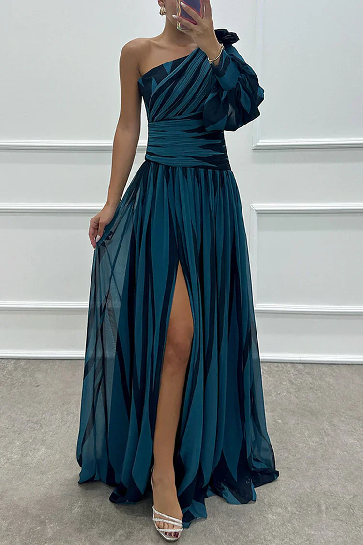 Julika – One-Shoulder Pleated Evening Dress