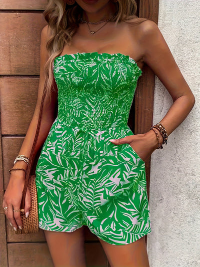 Mckenna – Strapless Printed Playsuit