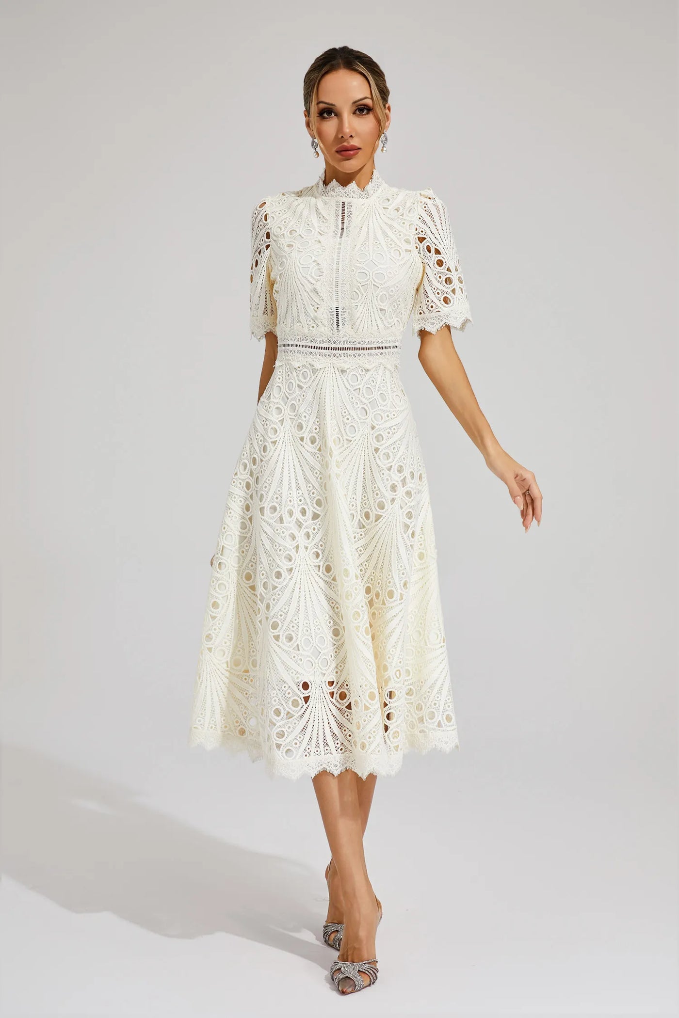 Hallie - Lace Midi Dress