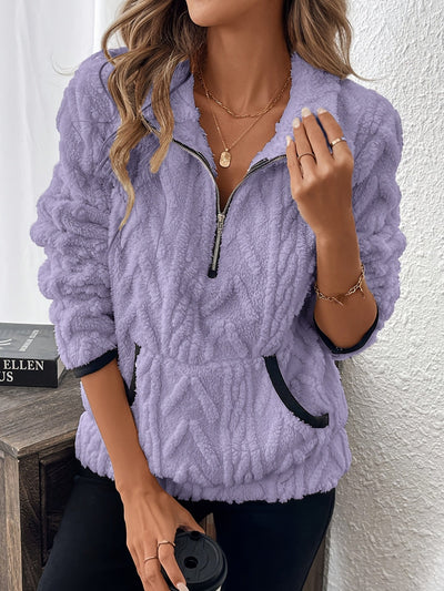 Evodia - Cosy Cable Knit Half-zip Jumper