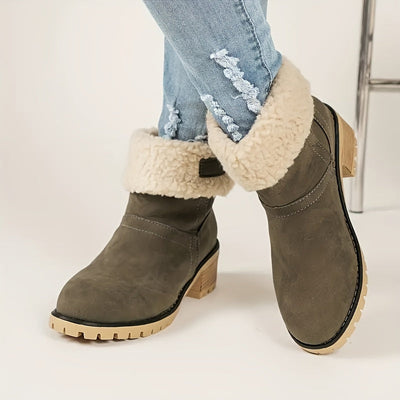 Sierra - Warm Chunky Heel Ankle Boots