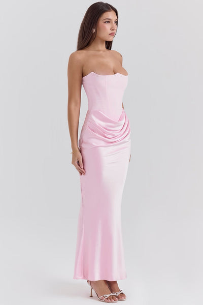 Kythira | Strapless Satin Dress