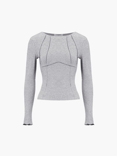 Janine – Ribbed Long-Sleeve Fitted Top