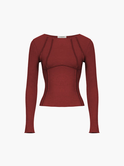 Janine – Ribbed Long-Sleeve Fitted Top