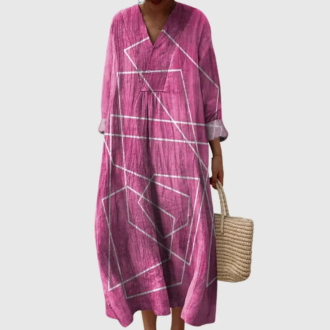 Freya | Abstract Lines Relaxed Fit Maxi Dress