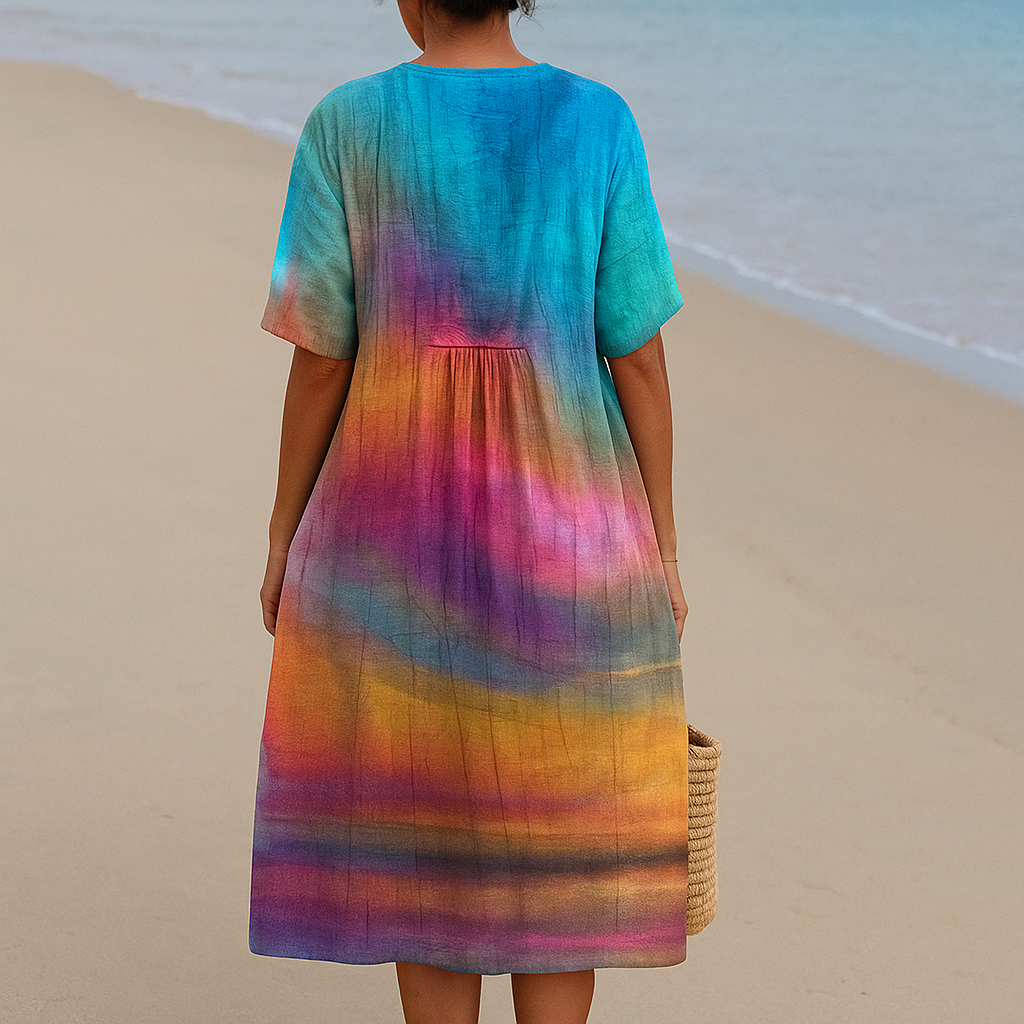 SOLÈNE | Sunset Tie-Dye Dress