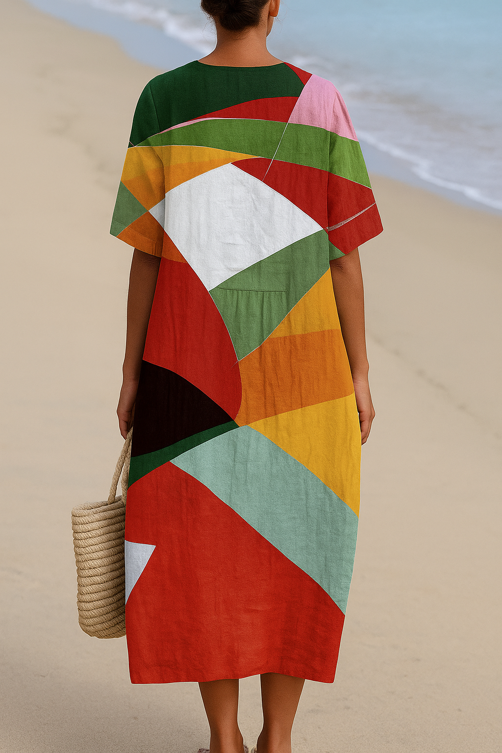 Solène II | Multicoloured Patchwork Dress