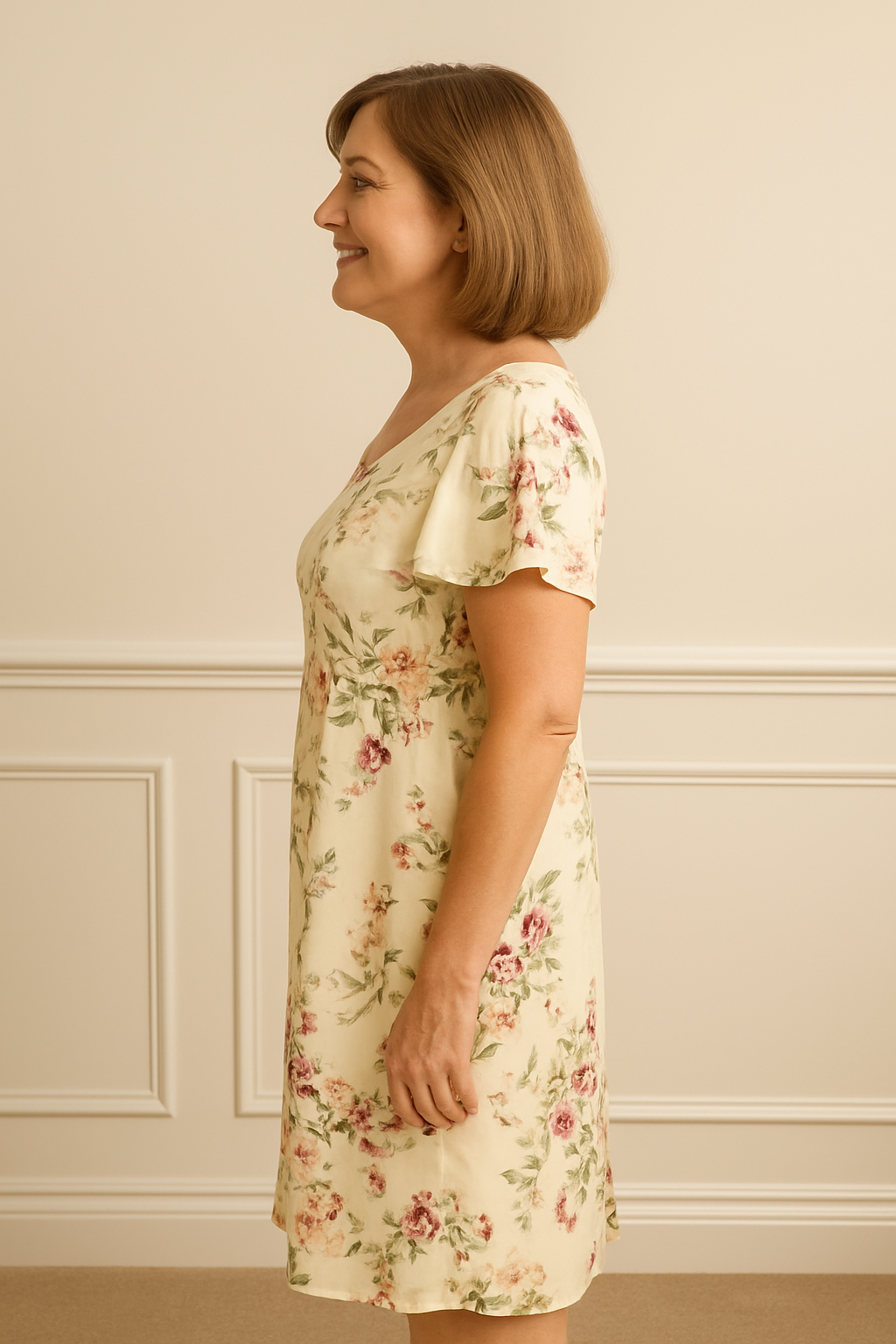 Elizabeth - Comfortable Floral Print Dress