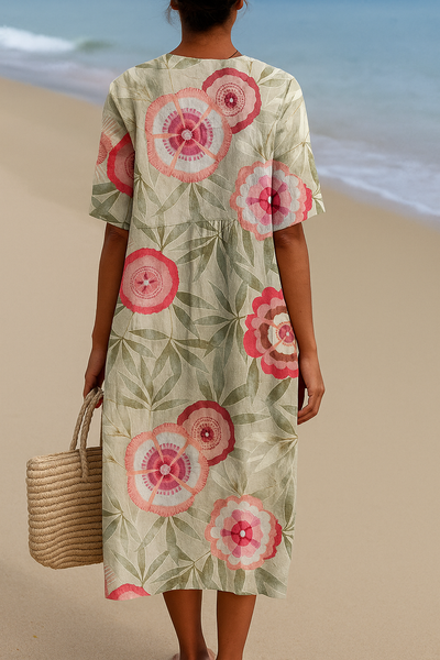 Félice | Leaf and Mandala Flower Dress