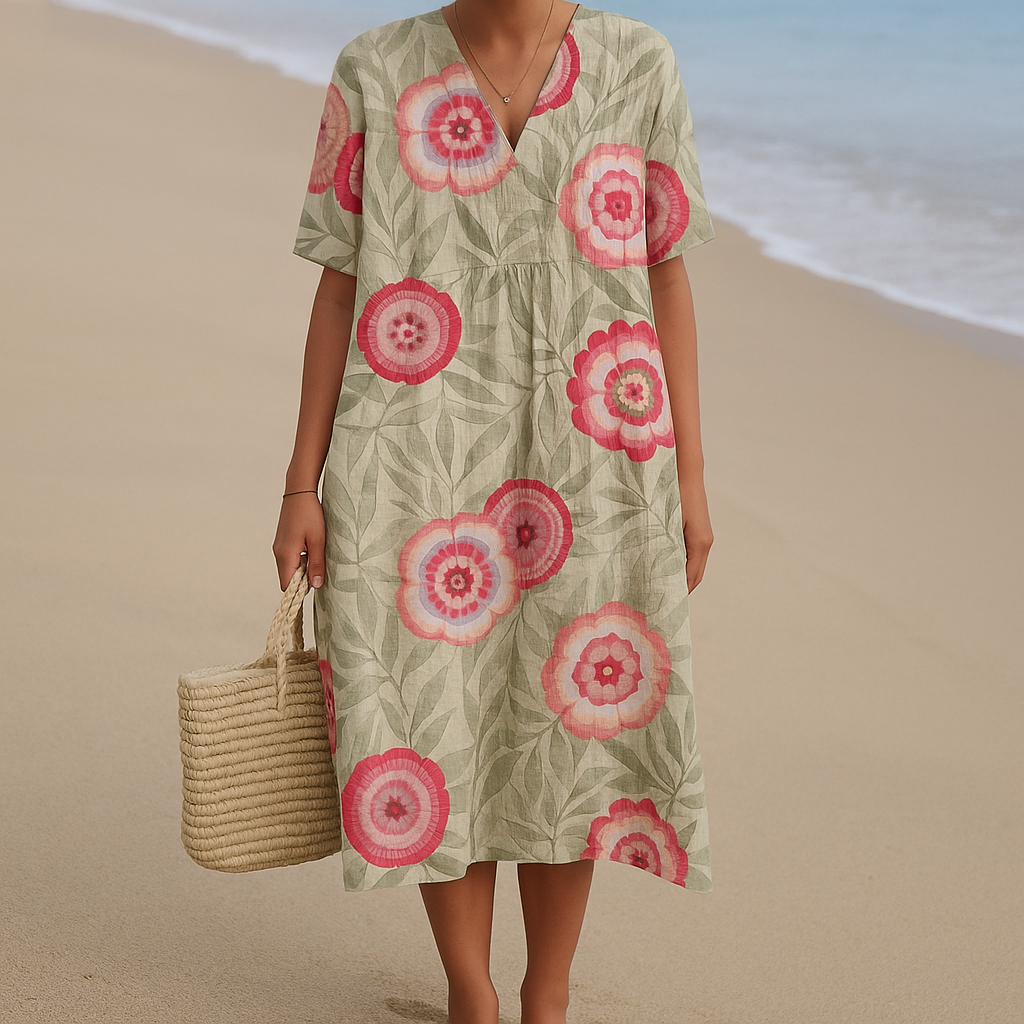 Félice | Leaf and Mandala Flower Dress