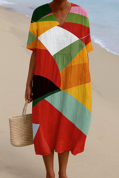 Solène II | Multicoloured Patchwork Dress