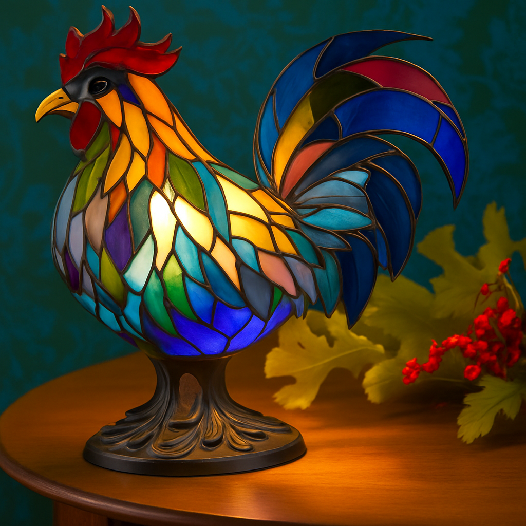 Hector | Colored Glass Rooster Lamp Magisk