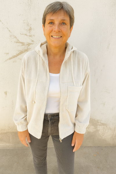 Ella - Corduroy Hooded Jacket with Zip