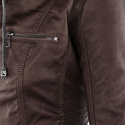 Odessa | Waterproof Leather Jacket with Hood