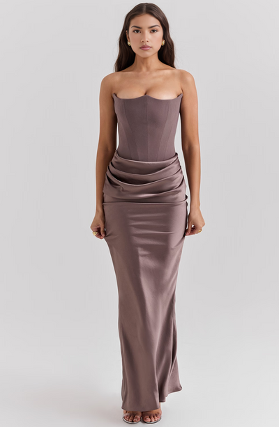 Kythira | Strapless Satin Dress