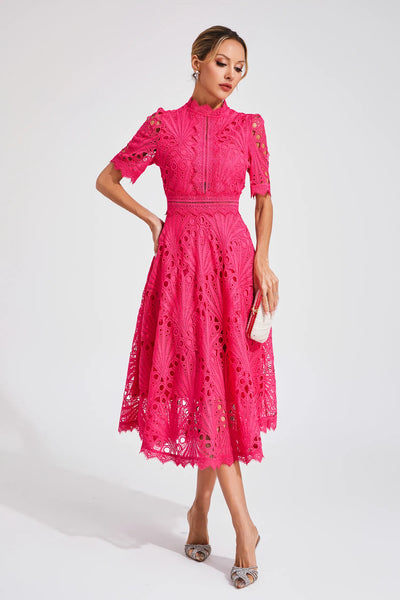 Hallie - Lace Midi Dress