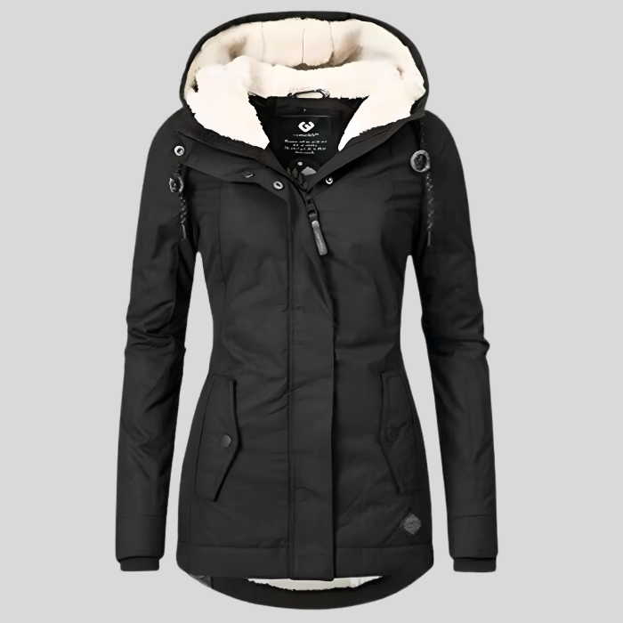 Catherine - Waterproof Long Jacket with Hood and Lining