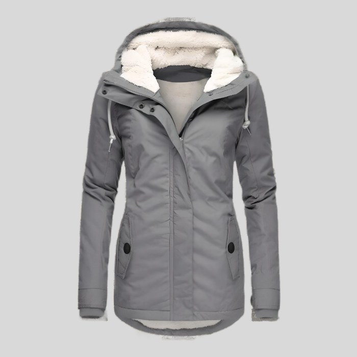 Catherine - Waterproof Long Jacket with Hood and Lining