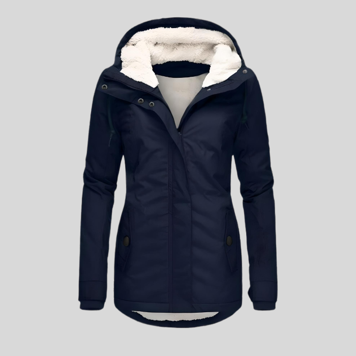 Catherine - Waterproof Long Jacket with Hood and Lining