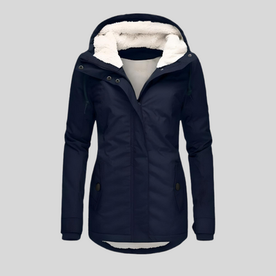 Catherine - Waterproof Long Jacket with Hood and Lining