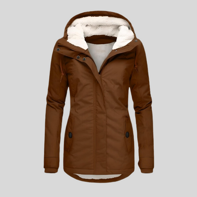 Catherine - Waterproof Long Jacket with Hood and Lining