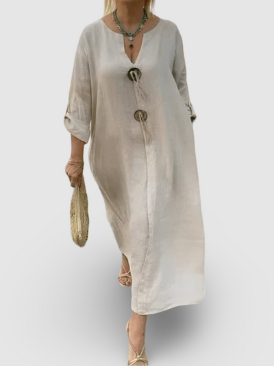 Teigan – Statement Button Maxi Dress