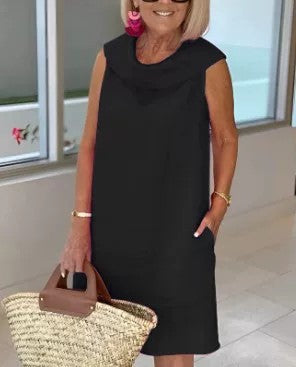 Greer – Draped Neck Shift Dress