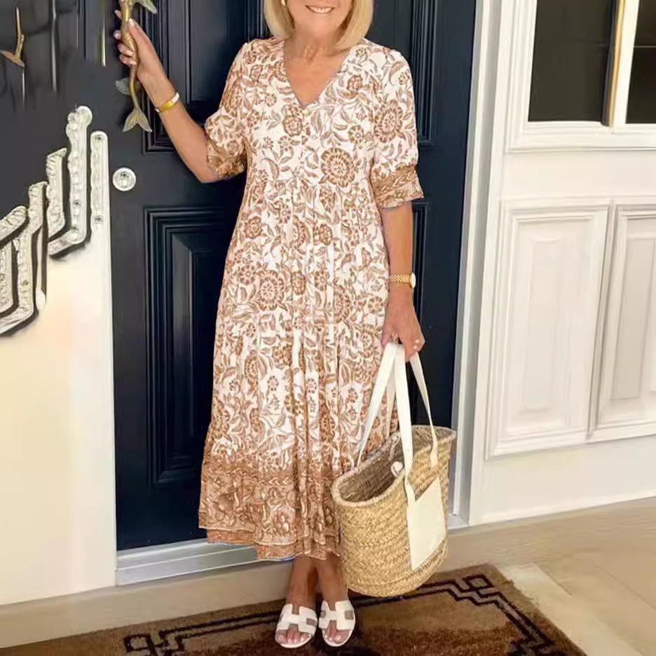 Leja – Bohemian Floral Maxi Dress