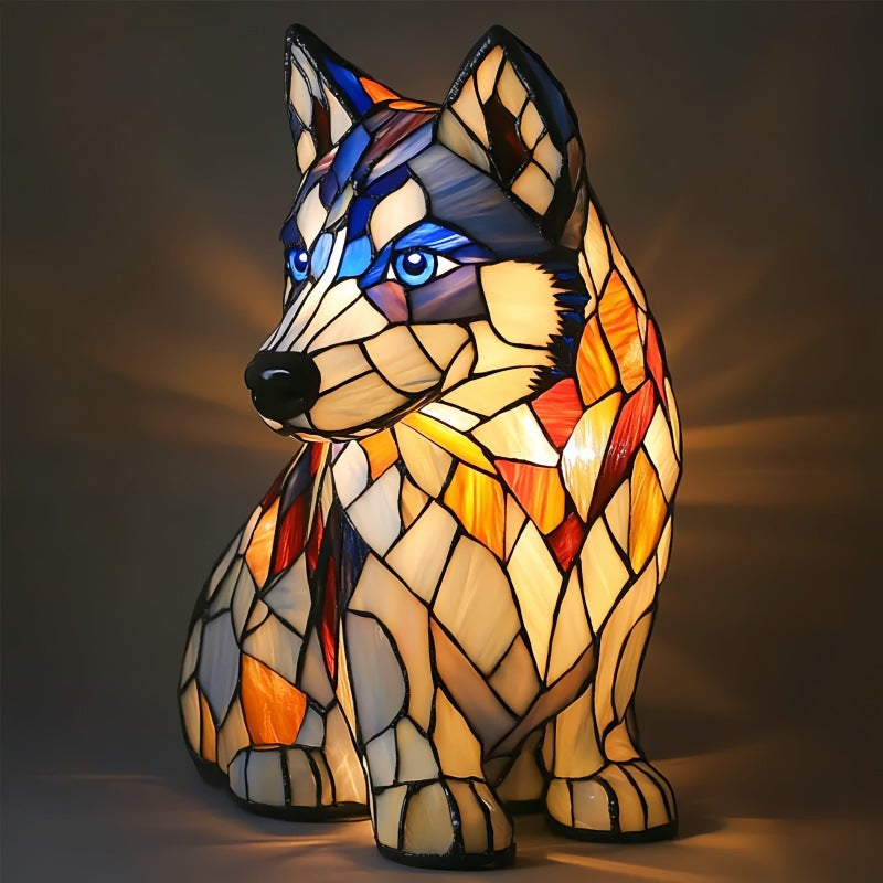 Rex | Magical Colored Glass Dog Lamp