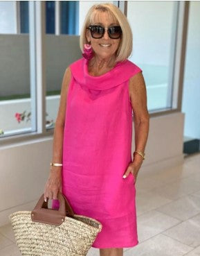 Greer – Draped Neck Shift Dress