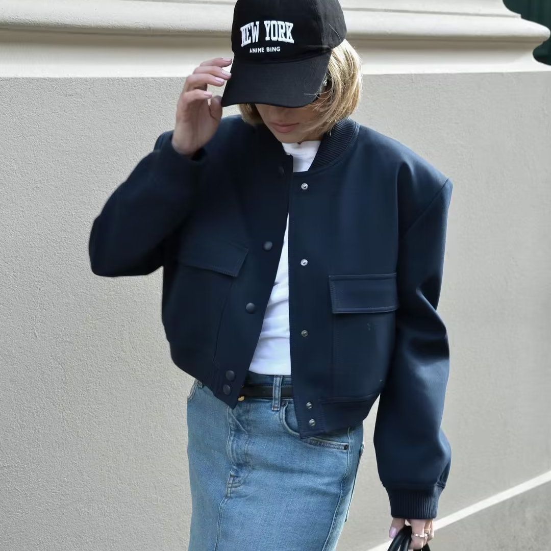 Miley – Cropped Utility Bomber Jacket