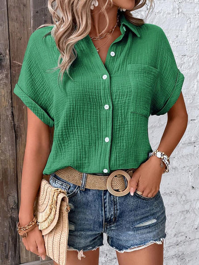 Amilia – Textured Button-Up Shirt