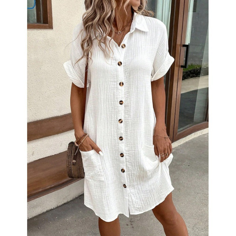 Amarae – Button-Down Pocket Shirt Dress