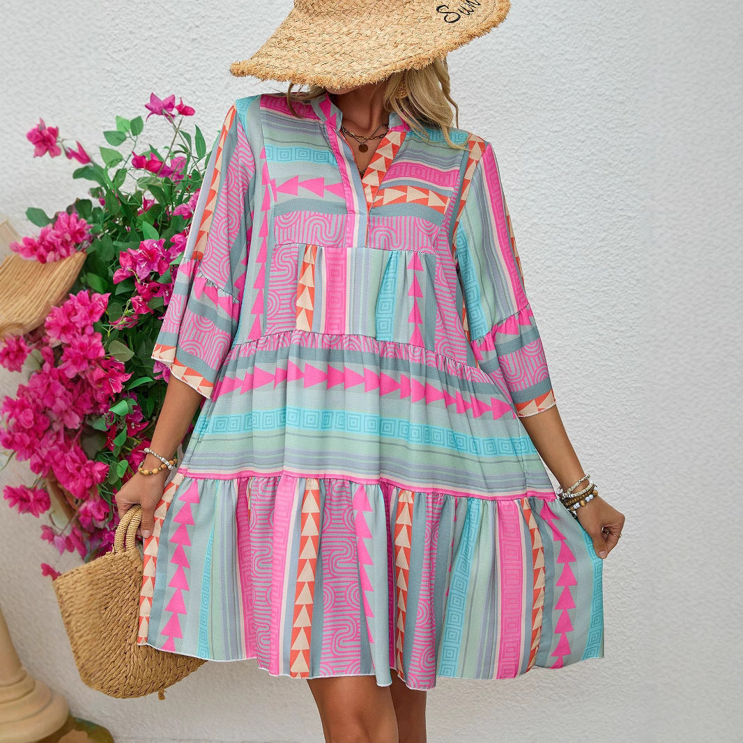 Jordyn – Boho Tiered Swing Dress