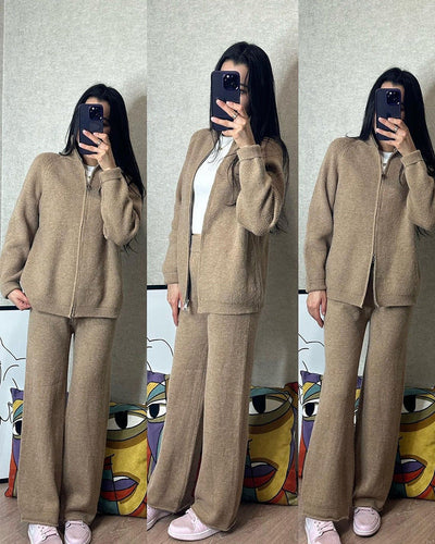 Melody – Zip-Up Knit Loungewear Set